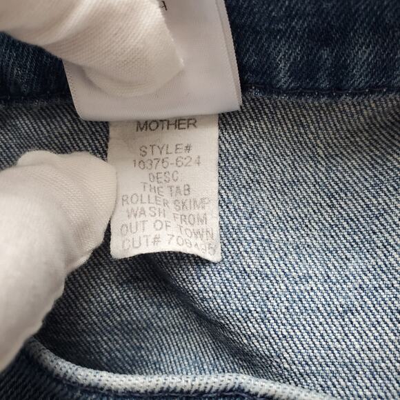 Mother The Tab Roller Skimp Wide Leg Jeans From Out Of Town Blue USA Size 24 - Picture 11 of 13